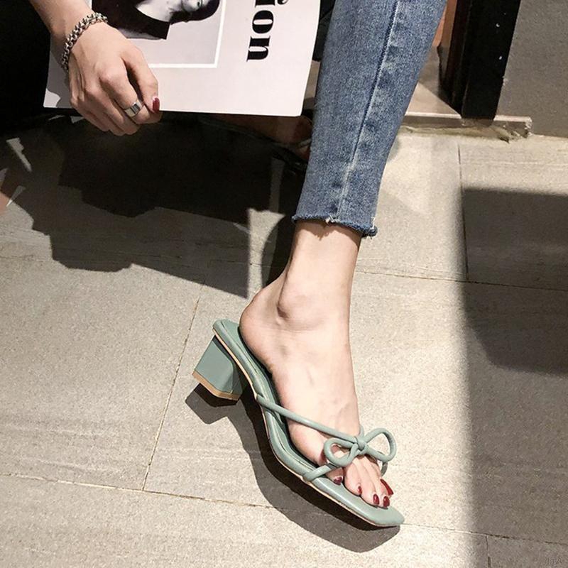 Dép Quai Ngang Đính Nơ Thời Trang Hàn Cho Nữ