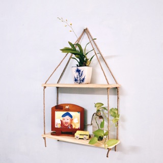 Kệ gỗ treo tường vintage trang trí nhà xinh