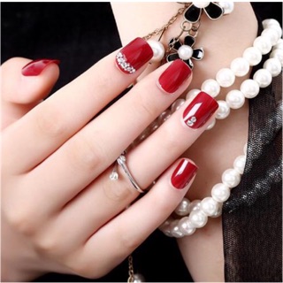 Bộ 24 móng tay giả đính đá kèm keo
