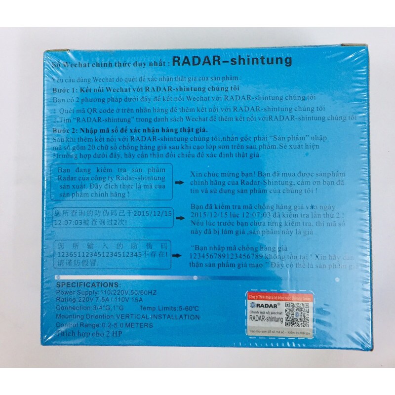 Phao điện Radar chính hãng- phao tự ngắt bồn nước