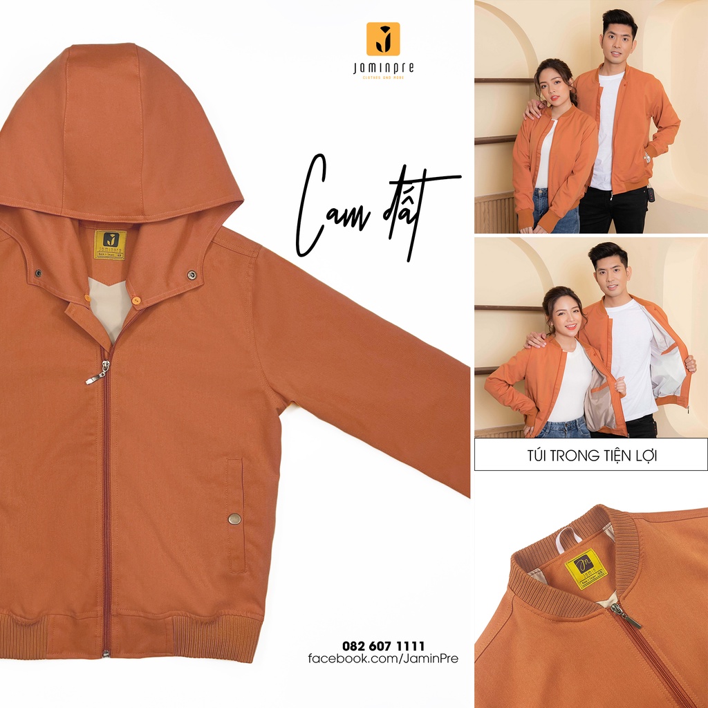 Jamin Premium - Áo Khoác Cao Cấp Có nón, áo khoác cặp, chất kaki thun không xổ lông 2 Lớp,chống nắng, chống tia UV JBC14