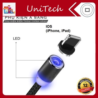 Cáp Hút Nam Châm 3 Đầu Lightling, Micro, Type C [ Bảo Hành 1 Tháng]