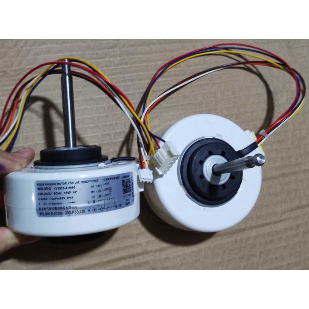 Quạt mặt lạnh điều hòa 6 dây 20w wolong/ Motor quạt mặt lạnh điều hòa pana 18w