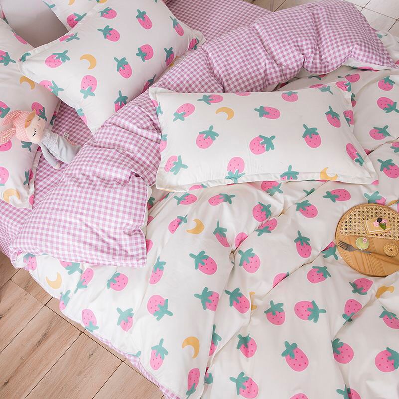 Sét Poly ,Sét Poly Cotton Mẫu Dâu Tím  Nhập Khẩu