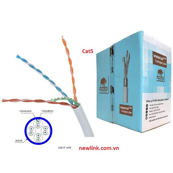 Cáp mạng Vinacap Cat5 UTP chính hãng FULL VAT