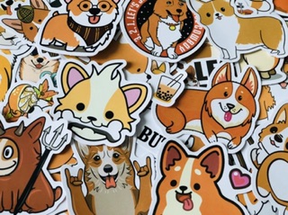 Sticker chú chó Corgi 🐶 50 miếng