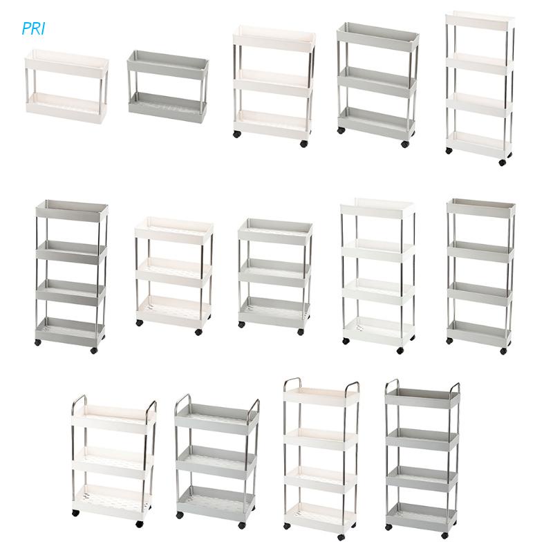 Kệ đựng đồ 2 / 3 / 4 tầng dạng trượt di động có thể sắp xếp gọn gàng dùng cho phòng tắm / nhà bếp