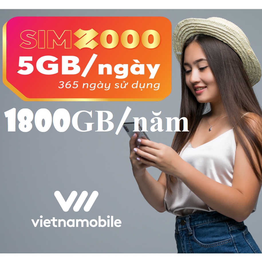 Sim 4g Vietnamobile Miễn phí 1 năm không cần nạp tiền 5GB/Ngày 150 GB/tháng
