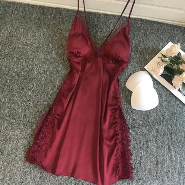 Đầm ngủ cao cấp lua satin V28