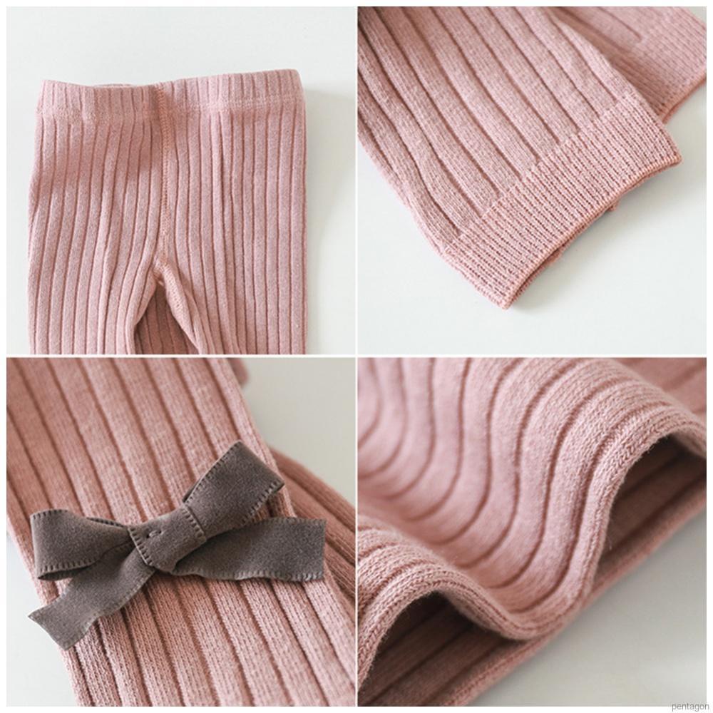 Quần dài giữ ấm màu trơn đơn giản cho bé gái 6 tháng - 6 tuổi