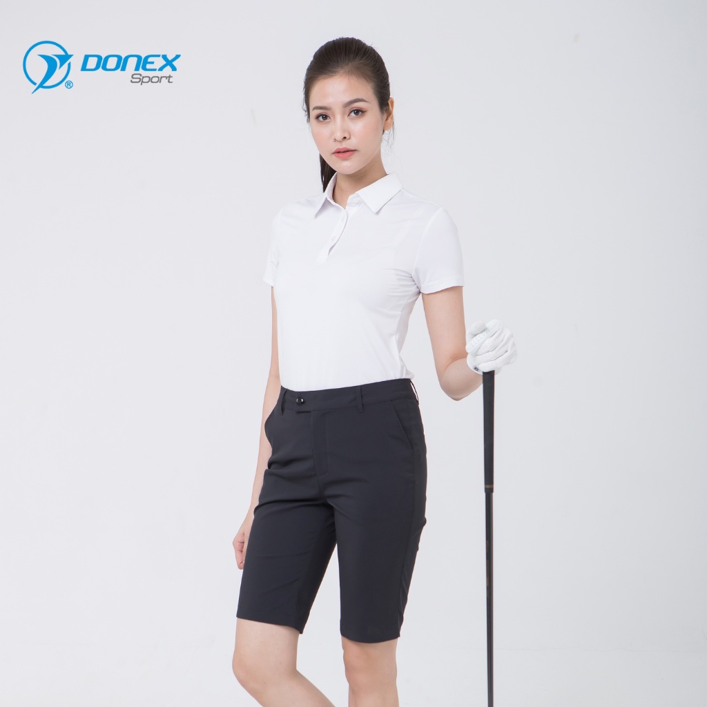 Áo Thể Thao Nữ Golf DONEXPRO Form Classic, Thiết Kế Có Cổ, Chất Vải Poly Cá Sấu Mát Mẻ AC-3612