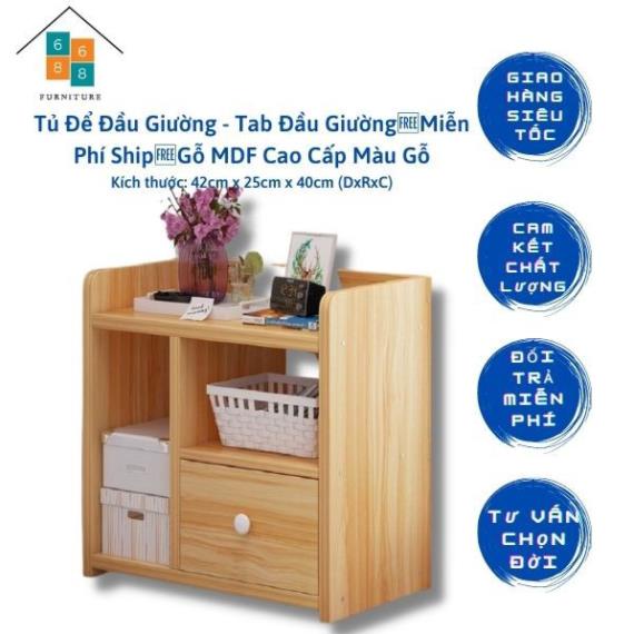 Tủ Để Đầu Giường - Tab Đầu Giường🆓Miễn Phí Ship🆓Gỗ MDF Cao Cấp Màu Gỗ Decor