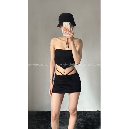 [HÌNH THẬT] Chân váy ôm eo cột dây cá tính, sexy tôn dáng  Q13