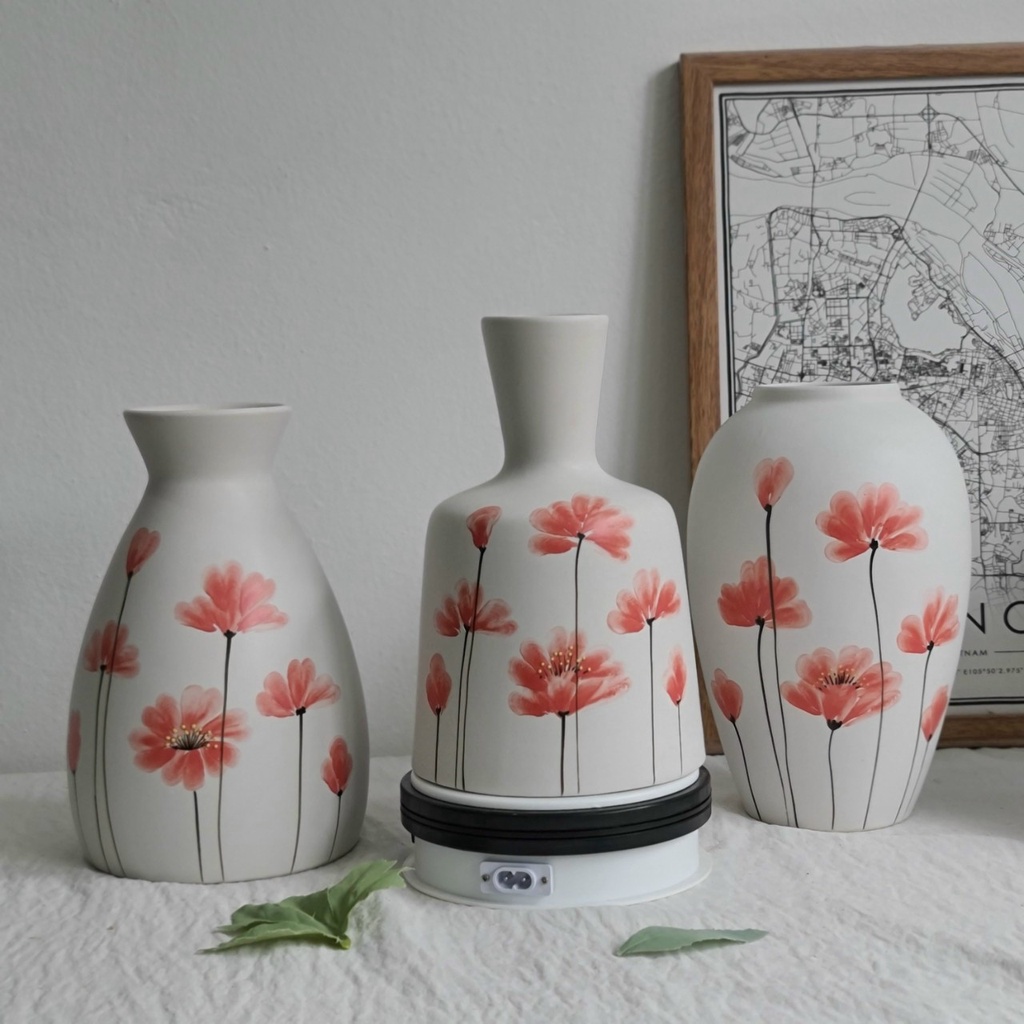 Bình hoa vẽ tay mini  làm bình cắm hoa, decor, quà atwngj ý nghĩa