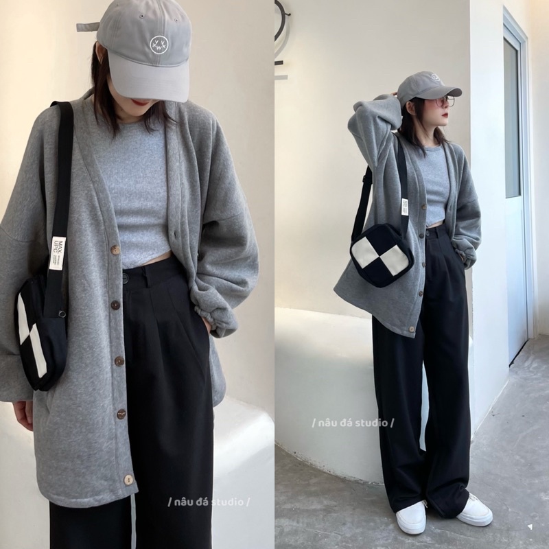 QUẦN SUÔNG NÂU TÂY DÀI 100CM  - NÂU ĐÁ STUDIO.