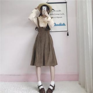 Sét Váy yếm nhung xếp ly ( Hàng order )l hagauorder