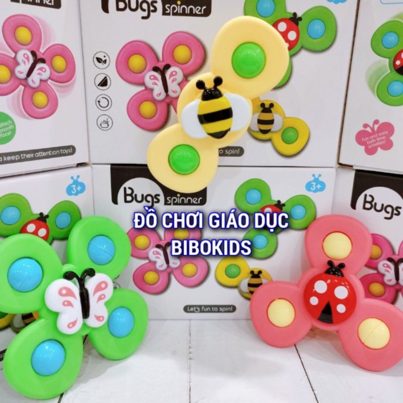 Set 3 Con Quay Spinner Vui Nhộn Cho Bé, Đồ Chơi Chong Chóng Dính Tường Spinner 2 3 4 Cánh