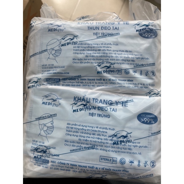 Khẩu trang tiệt trùng THỜI THANH BÌNH  MEDI PRO