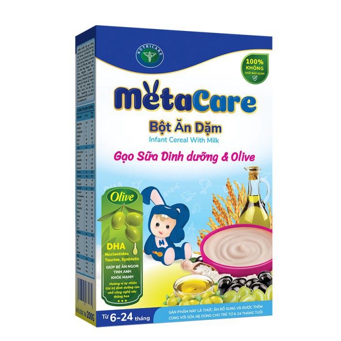 Bột ăn dặm Nutricare Metacare đầy đủ 13 loại (200g)