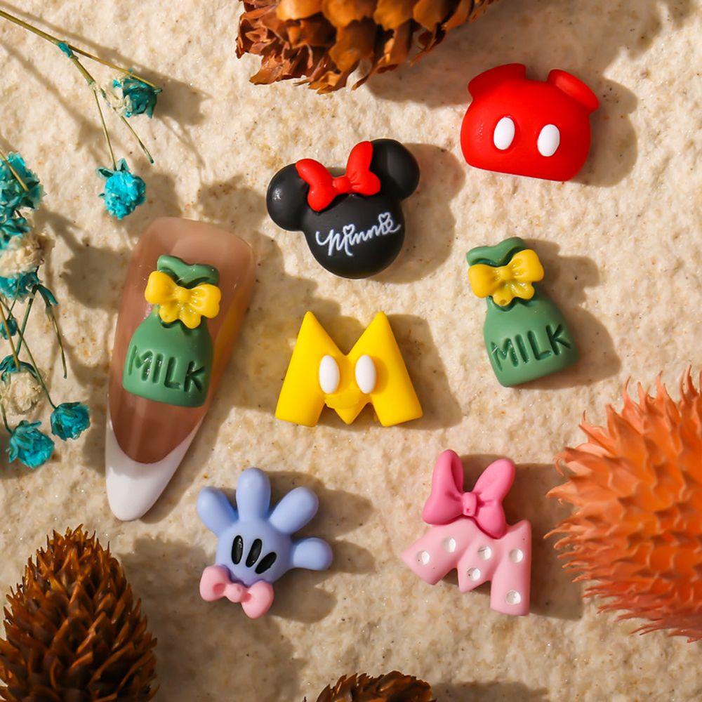 Phụ Kiện Trang Trí Móng Tay Nghệ Thuật Hình Chuột Mickey 3D Bằng Resin Dễ Thương