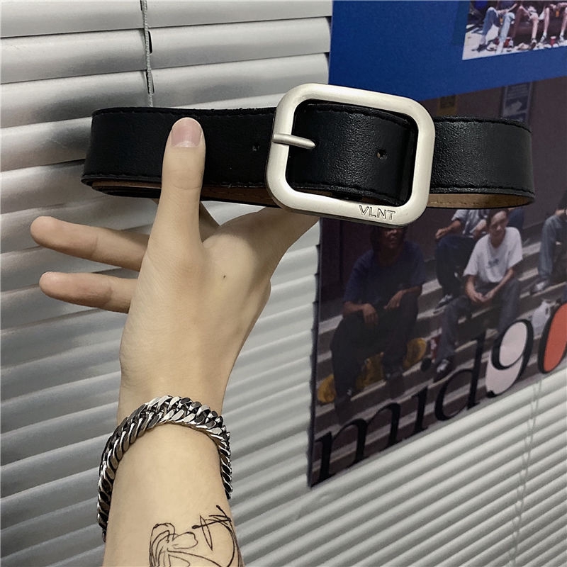 Thắt lưng da pu khóa ghim màu trơn thời trang cho nam và nữ 226022