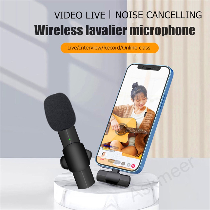 Micro Không Dây Có Kẹp Gắn Cổ Áo Dành Cho Điện Thoại IOS Android Type c Hỗ Trợ Chơi Game Trên Điện Thoại