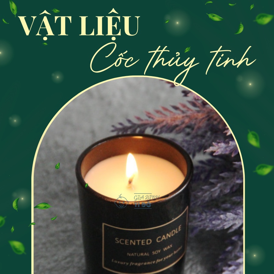 Set 3 Hủ Nến Thơm Tinh Dầu Cao Cấp Không Khói An Toàn Candle Cup Màu Đen Sang Trọng Phù Hợp Làm Quà Tặng