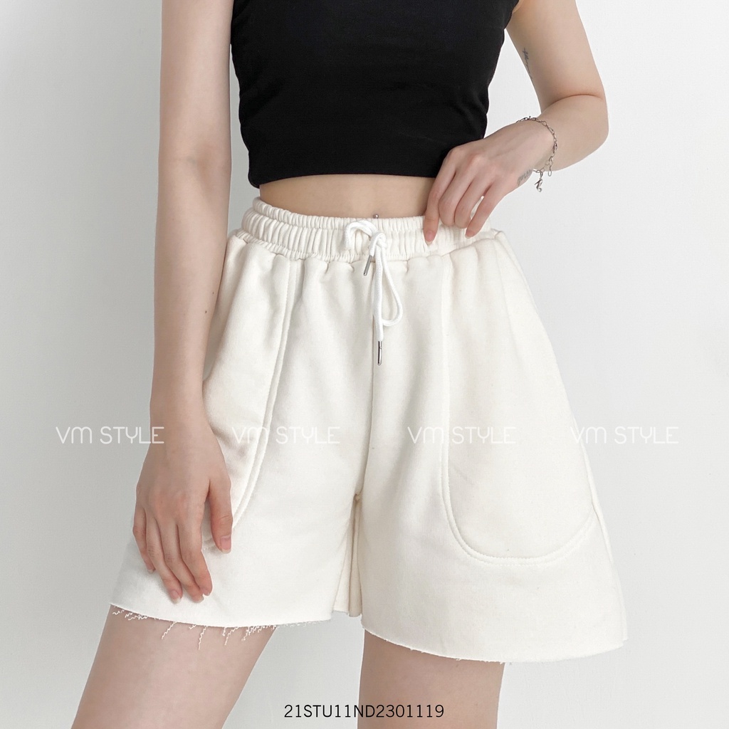 Quần short ống rộng lưng thun 2 túi dài trơn thời trang ulzzang Hàn Quốc VM STYLE 21STU11ND2301