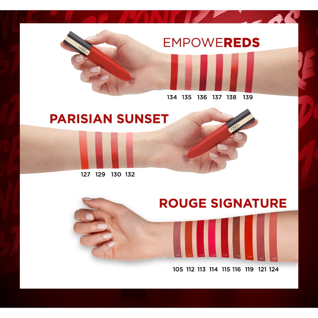 L'Oreal - Son kem lì nhẹ môi cao cấp Rouge Signature L'Oreal Paris 7ml