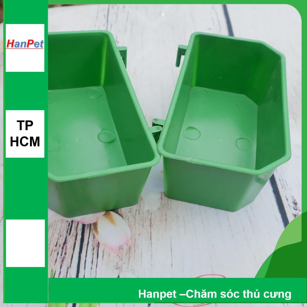 (Bộ 2 chiếc) Máng ăn uống gia cầm hình vuông dạng treo chuồng lồng- (15x7x5cm)- máng ăn uống chim cảnh gà chọi, gà tre,