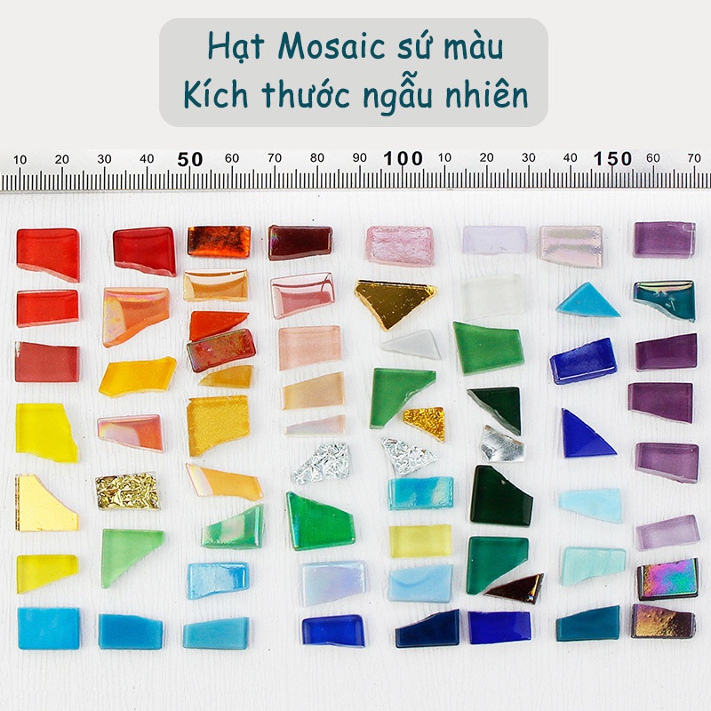 Hạt kính hạt mosaic, nguyên liệu làm tranh khảm, đồ thủ công, đồ trang trí handmade DIY làm tranh trang trí