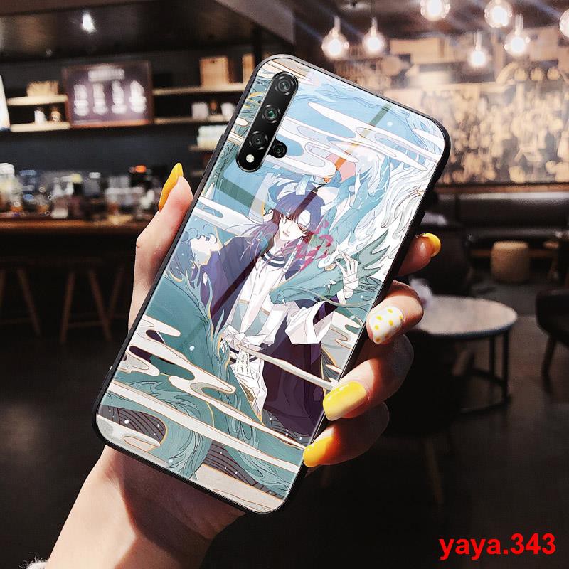 Ốp Điện Thoại Mặt Kính Hình Anime Onmyoji Cho Huawei P30 P40 / P20 Mate30Epro Nova5Pro