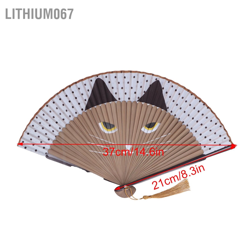 Lithium067 Quạt gấp Mẫu mèo Thanh lịch Phong cách Nhật Bản Công cụ làm mát cầm tay cho Quà tặng đám cưới