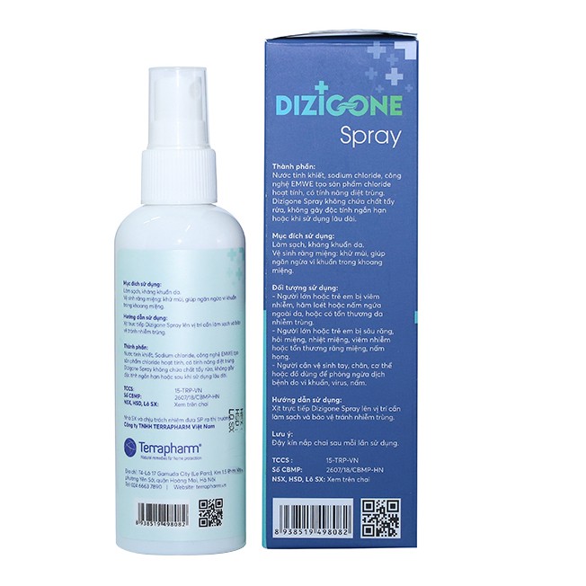 DIZIGONE SPRAY 100ML - Chai xịt kháng khuẩn vượt trội, an toàn, giải pháp kháng khuẩn ion - cvspharmacy