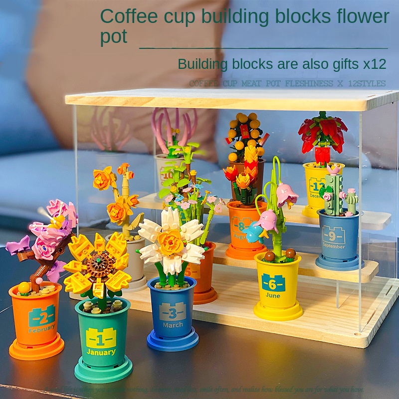 Bộ Đồ Chơi Lắp Ráp Gồm Chậu Hoa / Xương Rồng / Cây Cảnh Dành Cho Trẻ