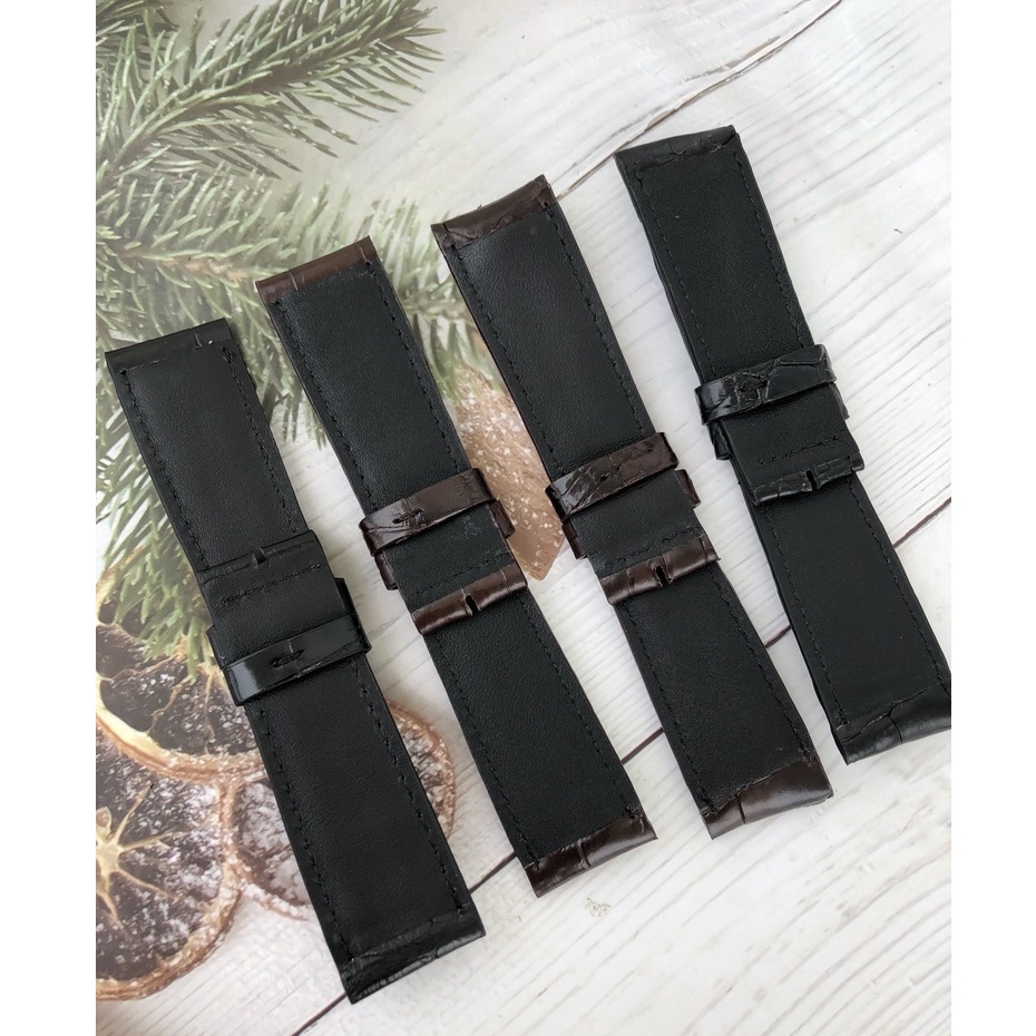 Dây Da Đồng Hồ Cá Sấu 100% Size 24mm - ẢNH THẬT