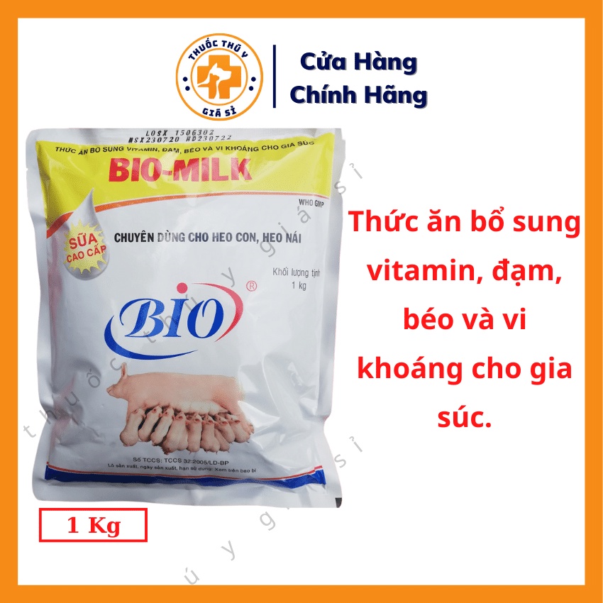 Sữa Cao Cấp Cho Gia Súc Bio Milk 1kg, Chăm Sóc Sức Khỏe Cho Chó Mèo Gia Súc