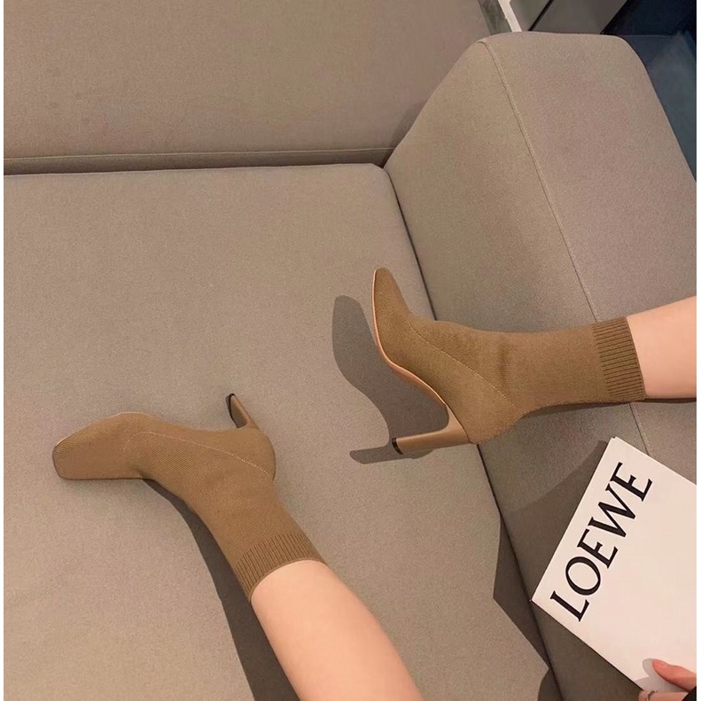 Bốt len cao gót chất siêu đẹp hàng fullbox