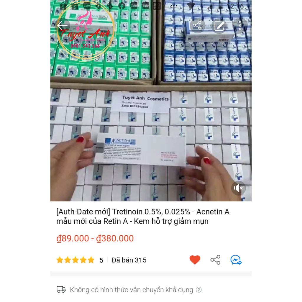 Kem giảm chống lão hoá da Tretinoin, Acnetin A Thái | BigBuy360 - bigbuy360.vn