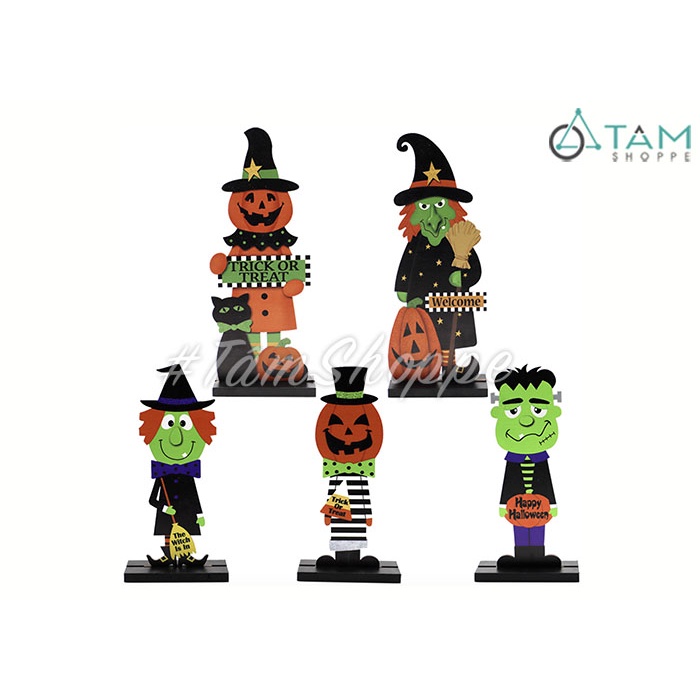 [LẮP RÁP-CHẮC CHẮN-NÉT VẼ TỈ MỈ] Standing hoạt hình Halloween bằng gỗ in màu lắp ghép HLW-MHG-01