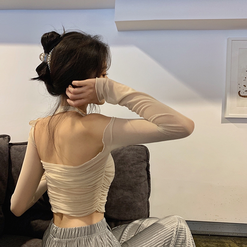 DUNEA Áo kiểu cổ vuông trễ vai che nắng gợi cảm thời trang cho nữ