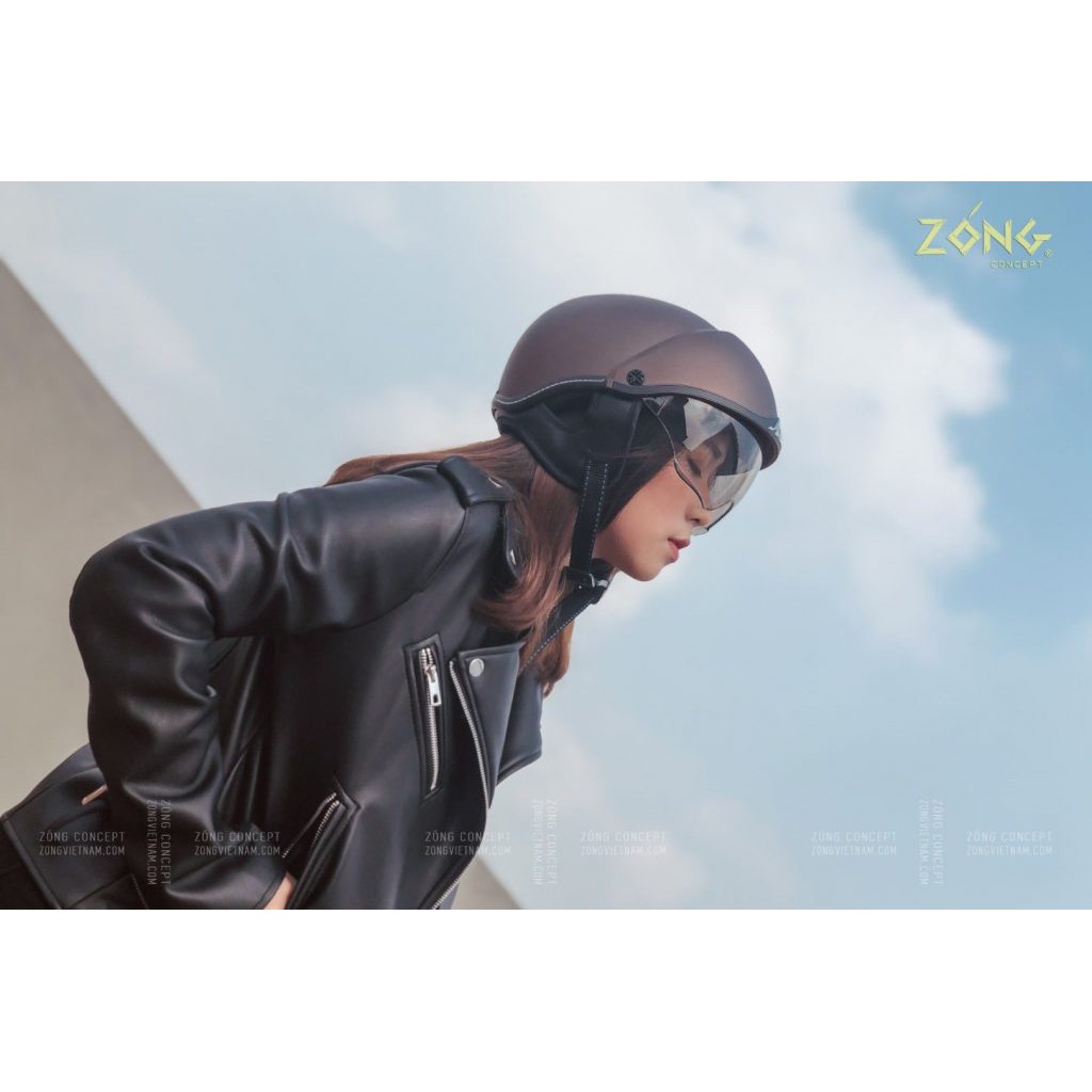 Mũ bảo hiểm nửa đầu có kính ẩn ANDES – M139