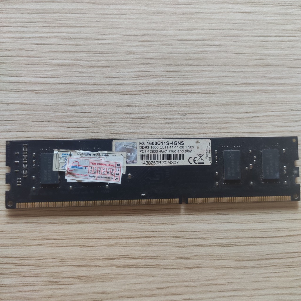 RAM GSkill DDR3 4GB bus 1600 2GB bus 1333 hàng hãng tháo máy dành cho PC