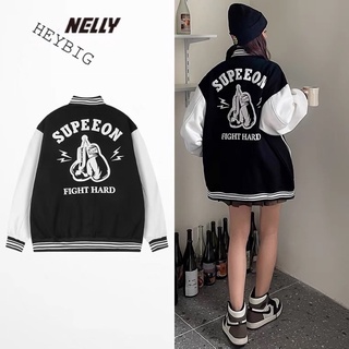 Áo khoác bóng chày [1721072] Nelly Heybig form rộng dành cho nam và nữ 79 fight hard