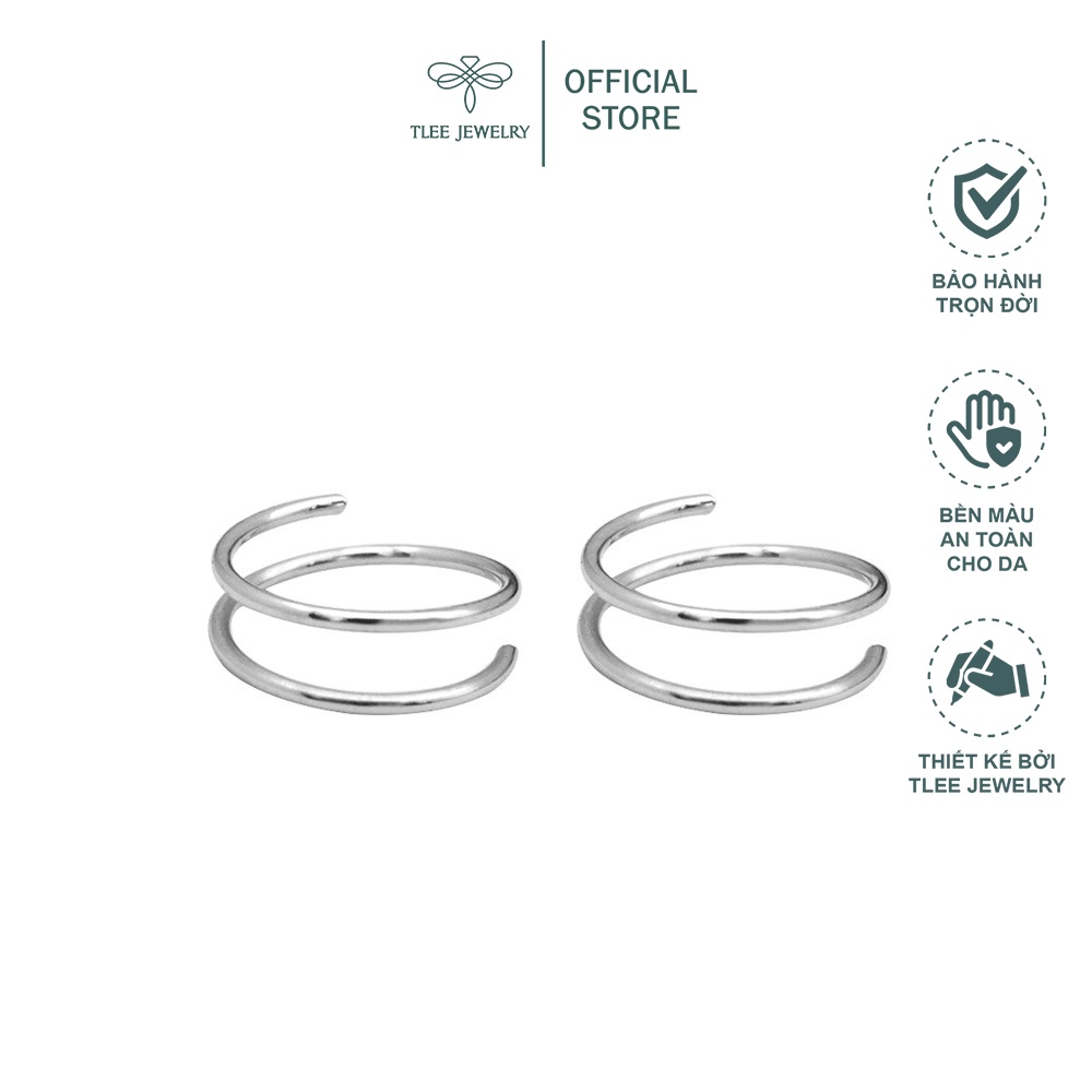 Khuyên tai bạc TLEE xoắn vòng basic cá tính TleeJewelry B0139