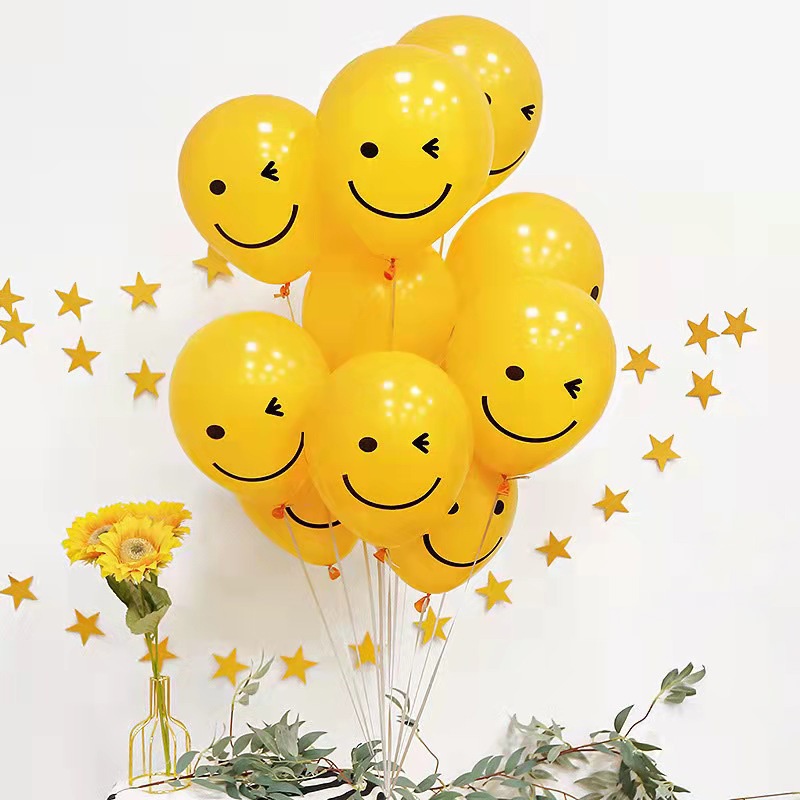 Set 10-20 Bong Bóng Latex Hình Mặt Cười Dễ Thương Trang Trí Tiệc Sinh Nhật/Tiệc Cưới/Lễ Hội