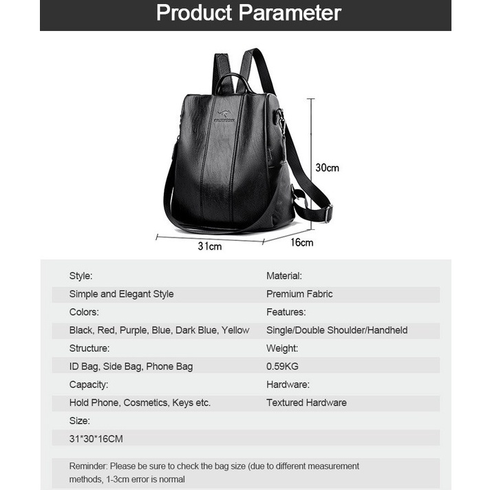 Balo da phong cách Hàn Quốc cho nữ