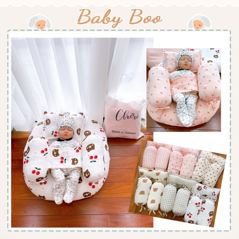 Gối chặn chống giật mình ruột bông kèm gối [ Babyboo]