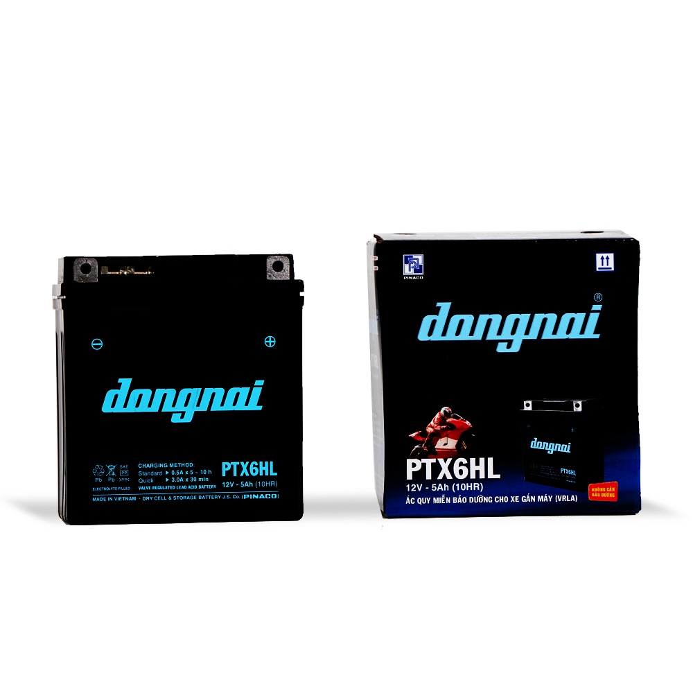 Ắc quy khô miễn bảo dưỡng Đồng Nai PTX6HL | 12V - 5Ah
