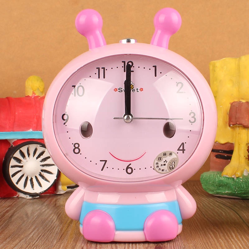 Đồng hồ báo thức、 Kangba's alarm clock student voice cute creative night light smoother lazy music double sound children's battery watch